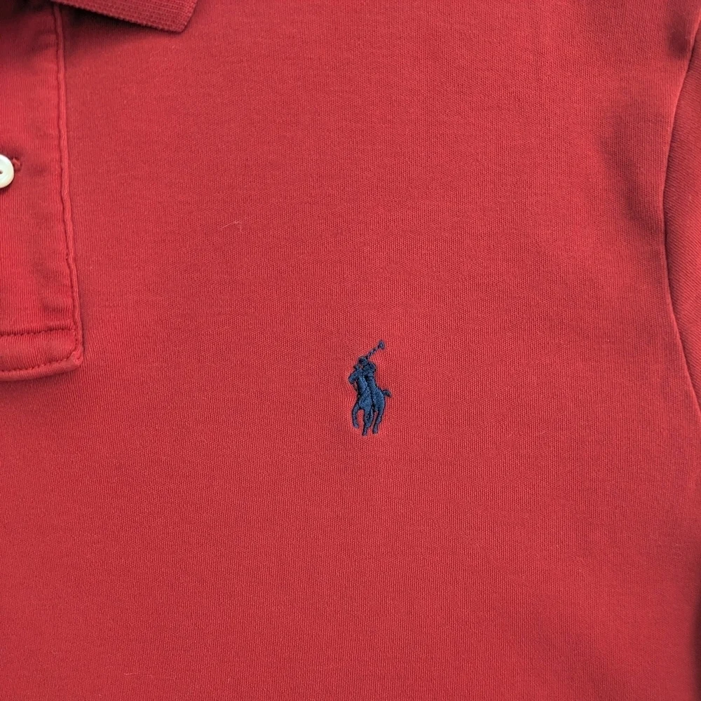 Mens Classic Polo by Ralph Lauren Bold Red Polo Shirt - Picture 5 of 9